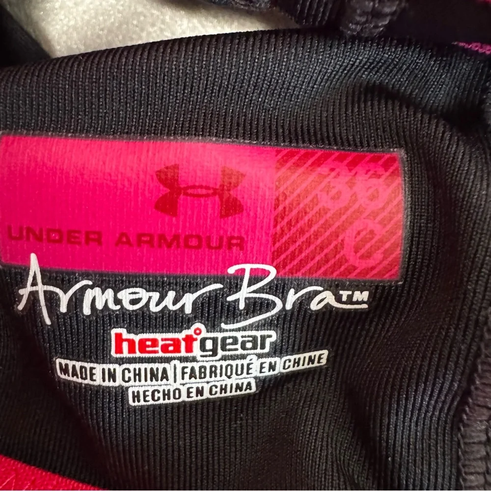 Under Armour Black and Pink High-Impact Sports Bra